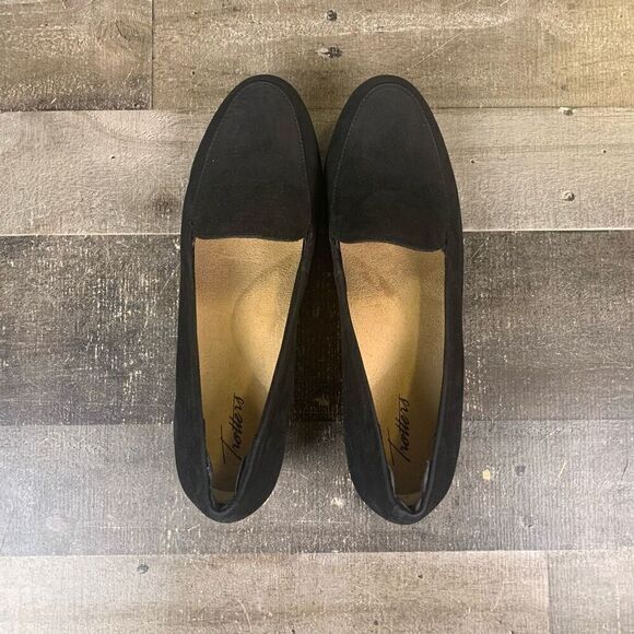 Trotters Women’s Size 12 Monarch Round Toe Loafers Black Suede Block Heel Shoes - Picture 6 of 11